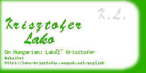 krisztofer lako business card